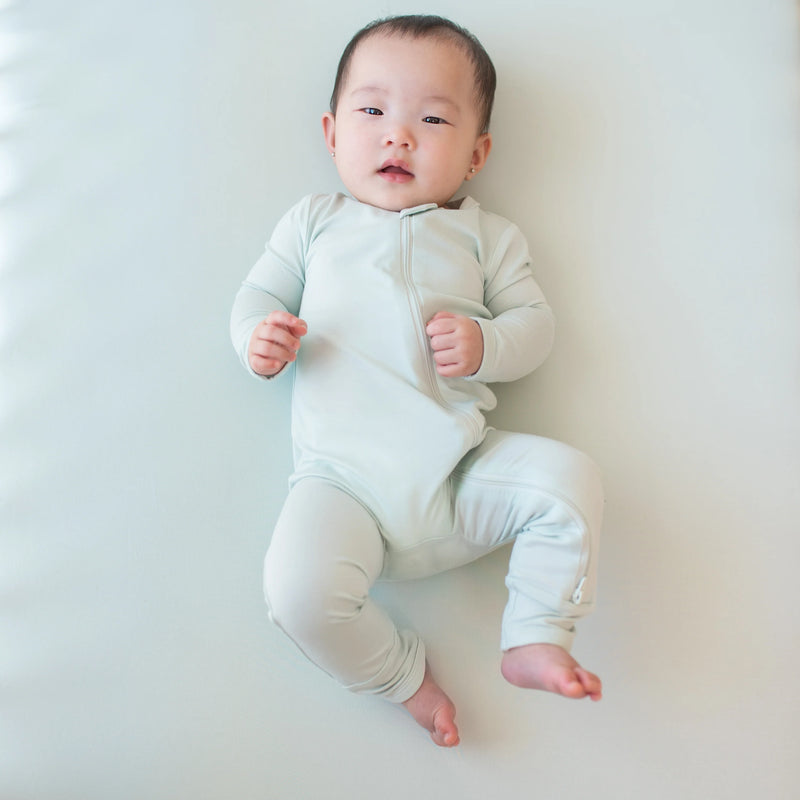 KYTE BABY ZIPPERED ROMPER IN DEW