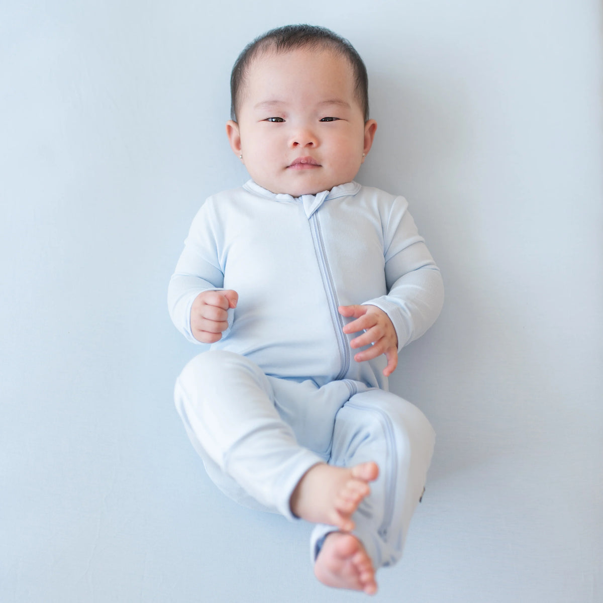 KYTE BABY ZIPPERED ROMPER IN MIST