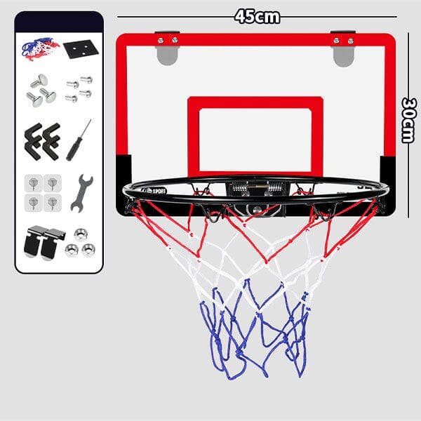 STEALTH DUNK SILENT BASKETBALL INDOOR HOOP WITH CLEAR BACKBOARD