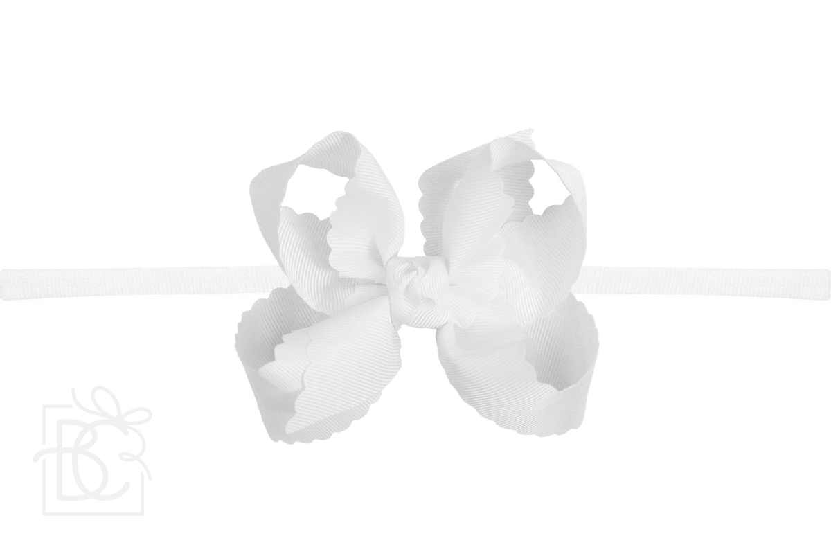 1/4" Headband Large Scalloped White