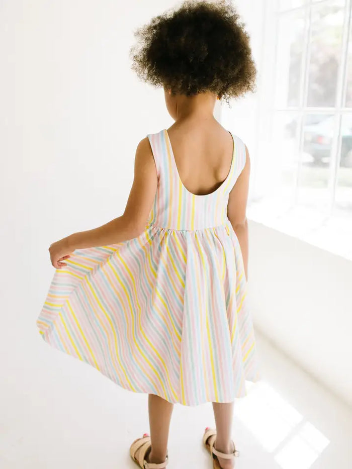 OLLIE JAY TANK DRESS IN PASTEL STRIPE