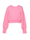 HANNAH BANANA RHINESTONE TRIMMED L/S SWEATSHIRT HOT PINK