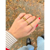 ELEVATED FAITH STACKED CROSS GEM RING