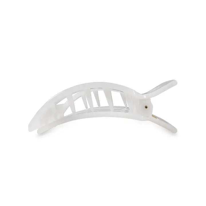 TELETIES COCONUT WHITE SMALL FLAT SQUARE CLIP