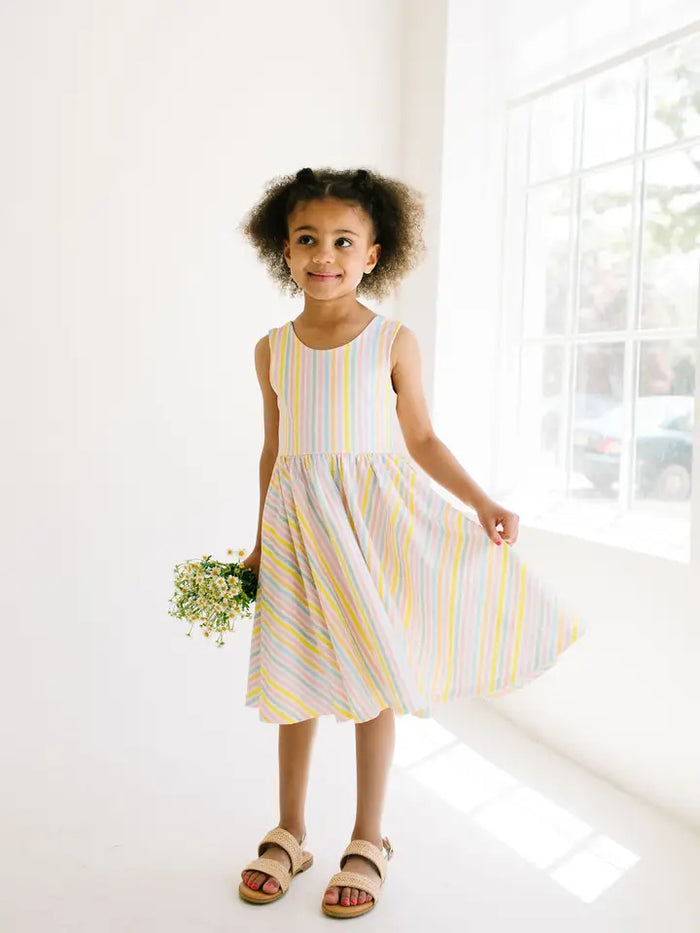 OLLIE JAY TANK DRESS IN PASTEL STRIPE