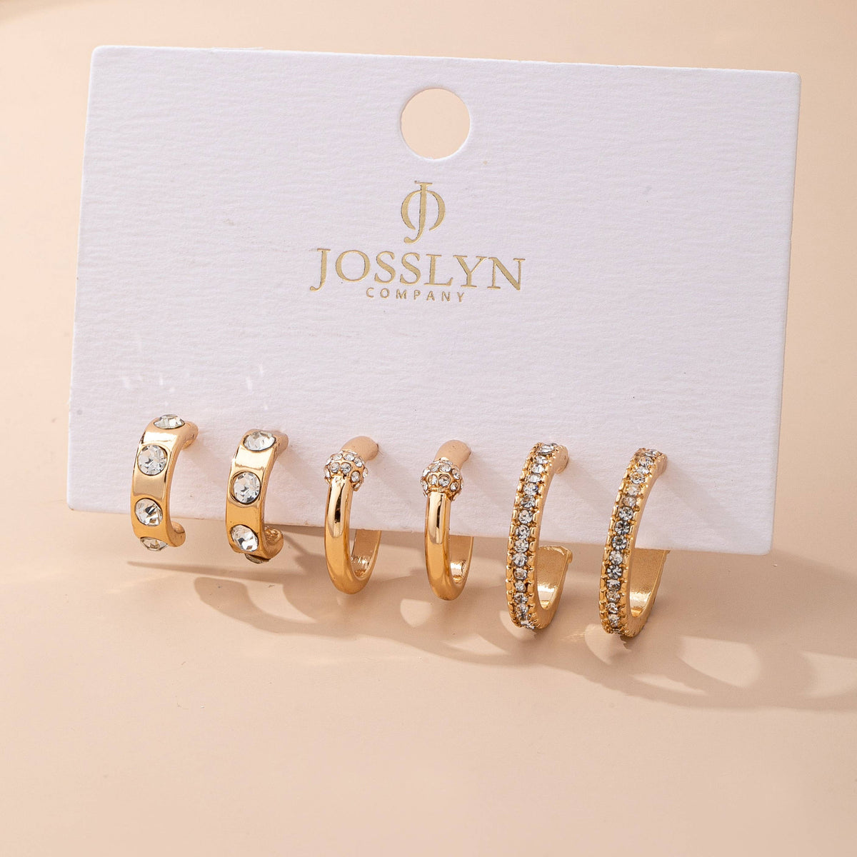 Gold-Tone Crystal Huggie Hoop Earring Set