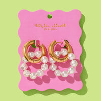 MADELINE PEARL HUGGIE EARRINGS