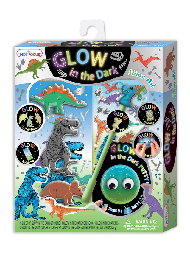 HOT FOCUS GLOW IN TH DARK SLIME ART DINOSAUR