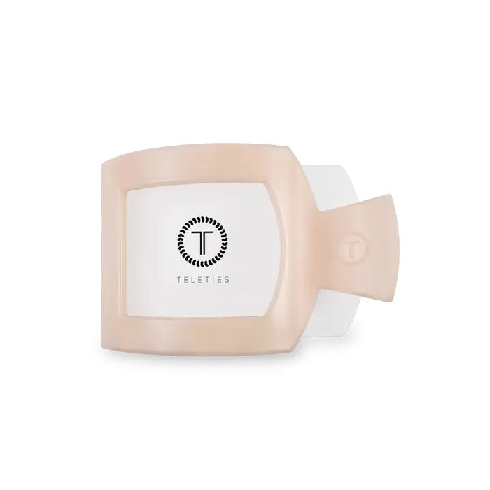 TELETIES ALMOND BEIGE SMALL FLAT SQUARE CLIP