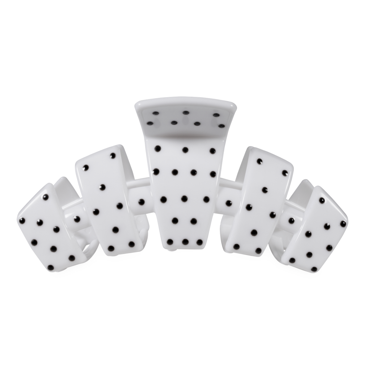 Teleties Classic White Polka Dot Party Large Claw Clip