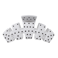 Teleties Classic White Polka Dot Party Large Claw Clip