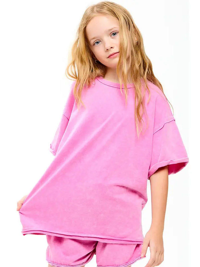 Mineral Washed T-Shirt Pink