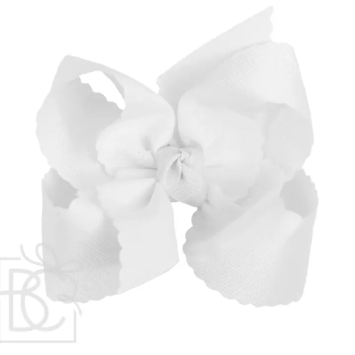 Scalloped Edge Bow XL White