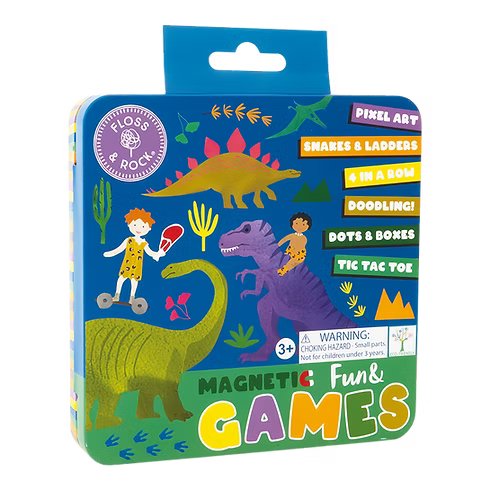 FLOSS & ROCK DINO MAGNETIC GAMES TIN