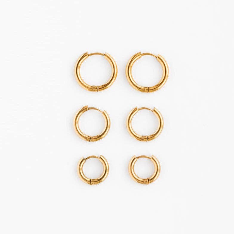 Pip Pop Post Endless Hoop Stud Earrings 12mm