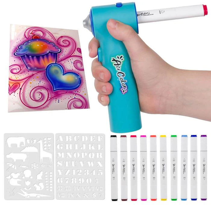 AIR COLOR BRUSH10 COLOR KIT AIRBRUSH WATER PAINT MARKERS