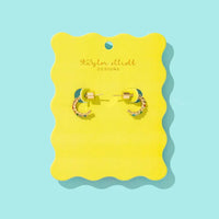 HALLIE COLORFUL HUGGIE EARRINGS