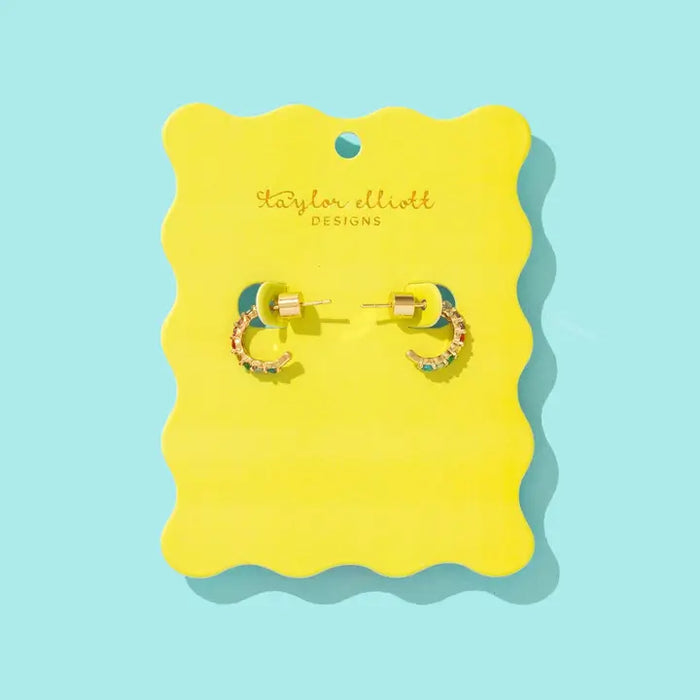 HALLIE COLORFUL HUGGIE EARRINGS