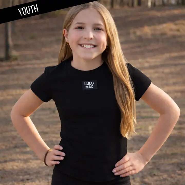 KIDS BABY DOLL TOP BLACK