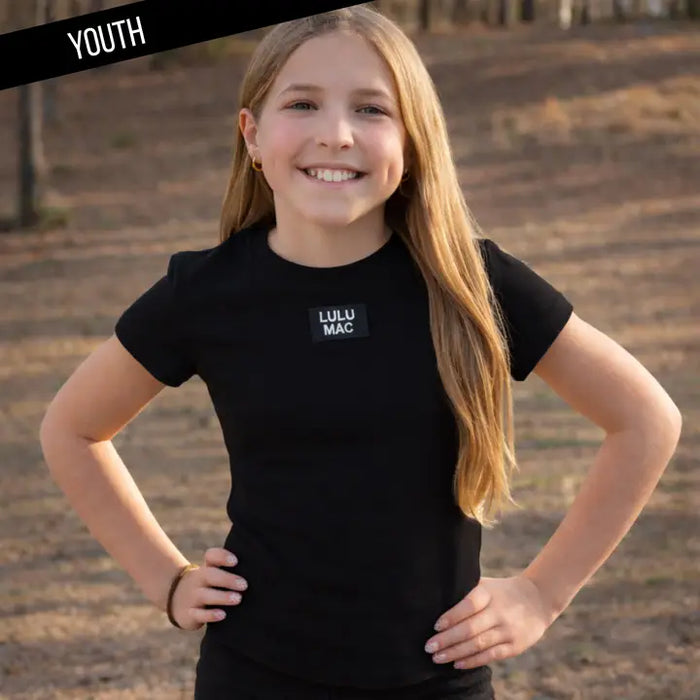 KIDS BABY DOLL TOP BLACK