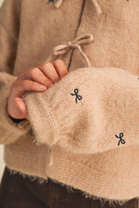 Heart & Arrow Tween Girls Bow Embroidery Sweater