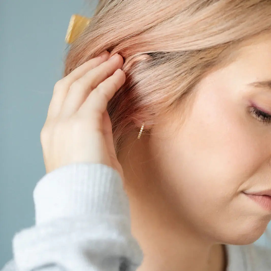 Pip Pop Post Gem Hoop Earrings