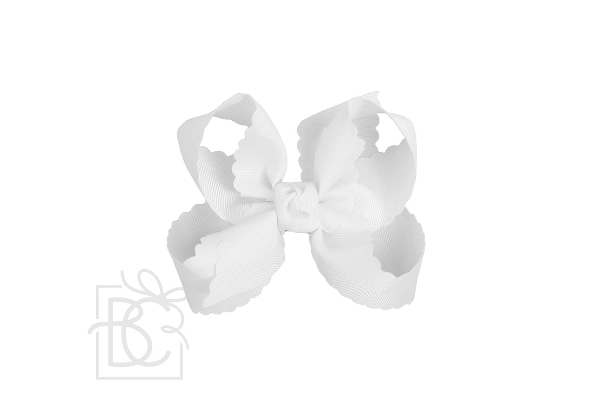 Scalloped Edge Bow Large White