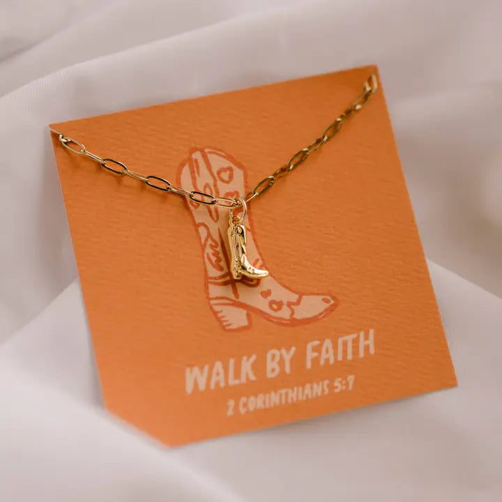 WALK BY FAITH CHARM NECKLACE