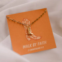 WALK BY FAITH CHARM NECKLACE