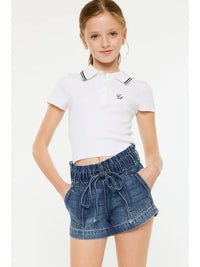GIRLS PAPER BAG SHORTS