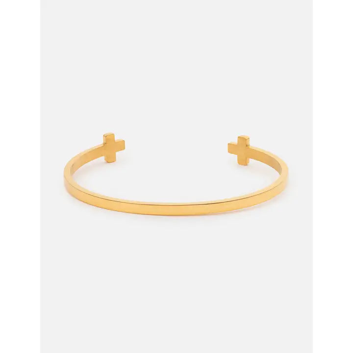 ELEVATED FAITH CROSS CUFF BRACELET