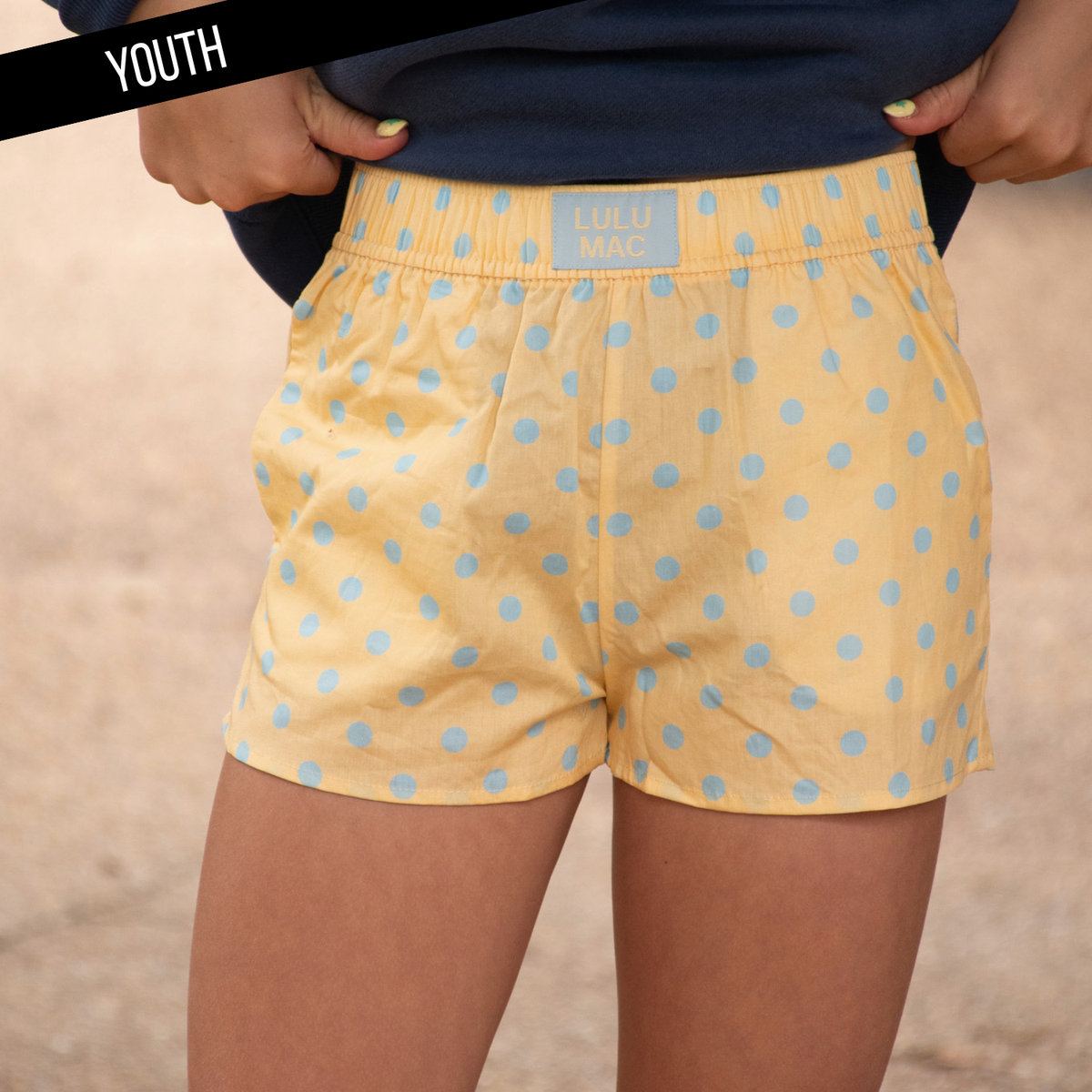 Polka Dot Kids Shorts Butter/Light blue