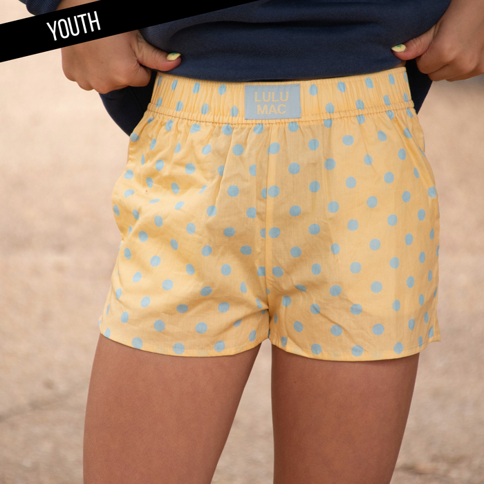Polka Dot Kids Shorts Butter/Light blue