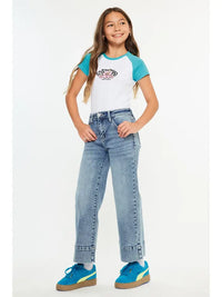 KAN CAN YOUTH HIGH RISE CROP WIDE JEANS