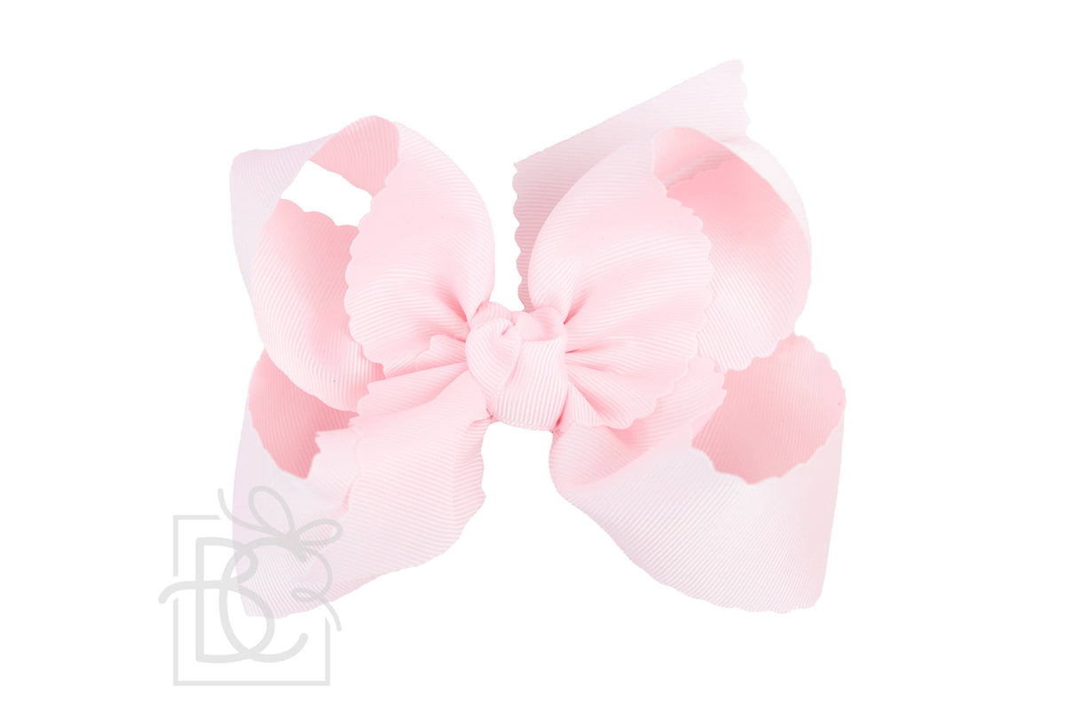 SCALLOPED EDGE BOW: XL POWDER PINK