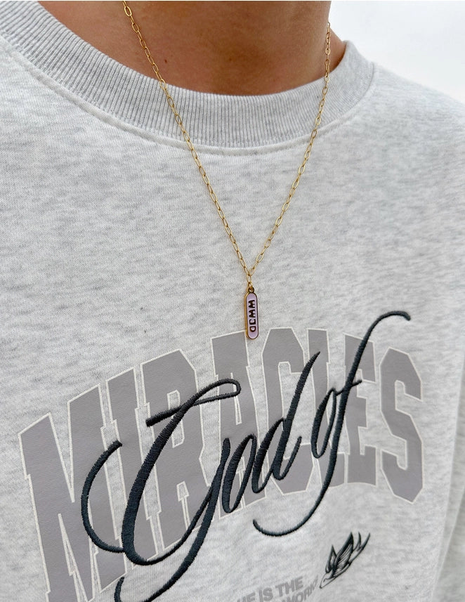 ELEVATED FAITH ENAMEL WWJD NECKLACE