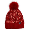 FAUX FUR PUFFER POM BEANIE RED