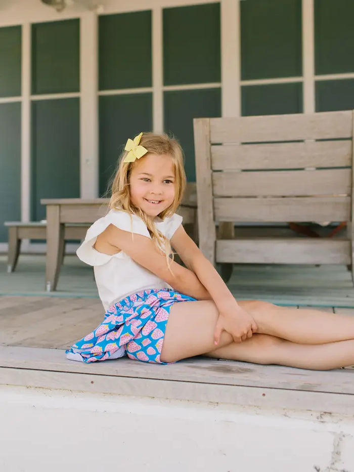 OLLIE JAY RUFFLE SKORT IN STRAWBERRY