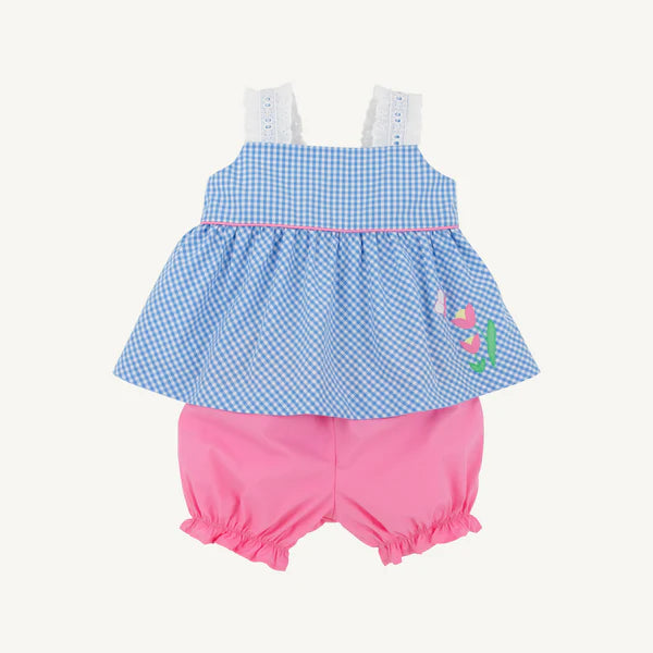 Babs Bloomer Set Sunrise Blvd Blue Mini Gingham