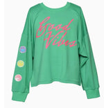 HANNAH BANANA GOOD VIBES SWEATSHIRT TOP GREEN