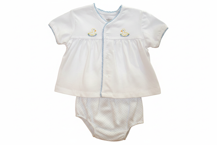 Baby Sen White Brennan Boy Knit Diaper Set Duckies