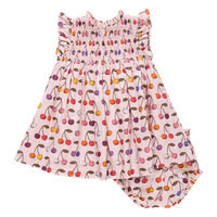 PINK CHICKEN BABY GIRL STEVIE DRESS SET CLOUD PINK CHERRY