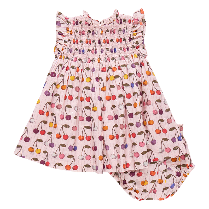 PINK CHICKEN BABY GIRL STEVIE DRESS SET CLOUD PINK CHERRY