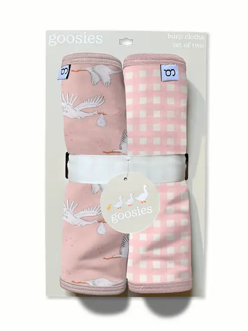 Burp Set Stork Pink Gingham