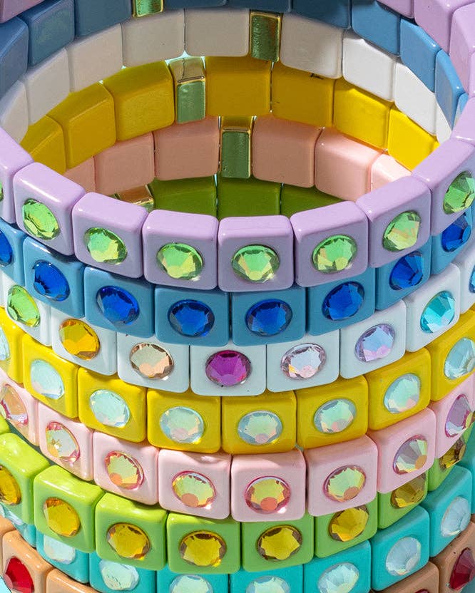 MAEVE ENAMEL STRETCH BRACELET COLORFUL