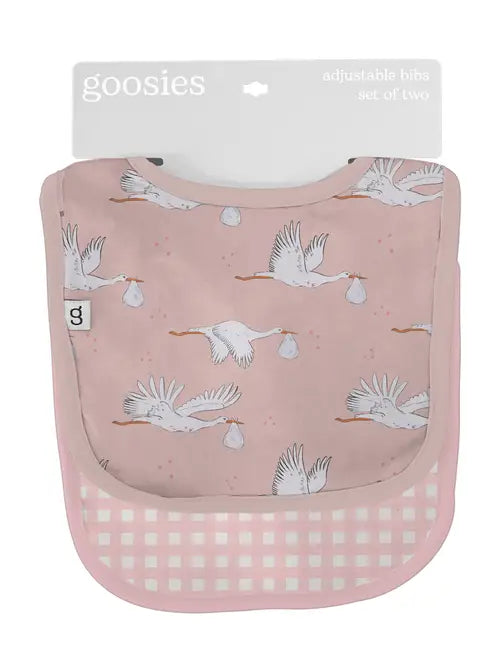 Bib Set Stork Pink Gingham