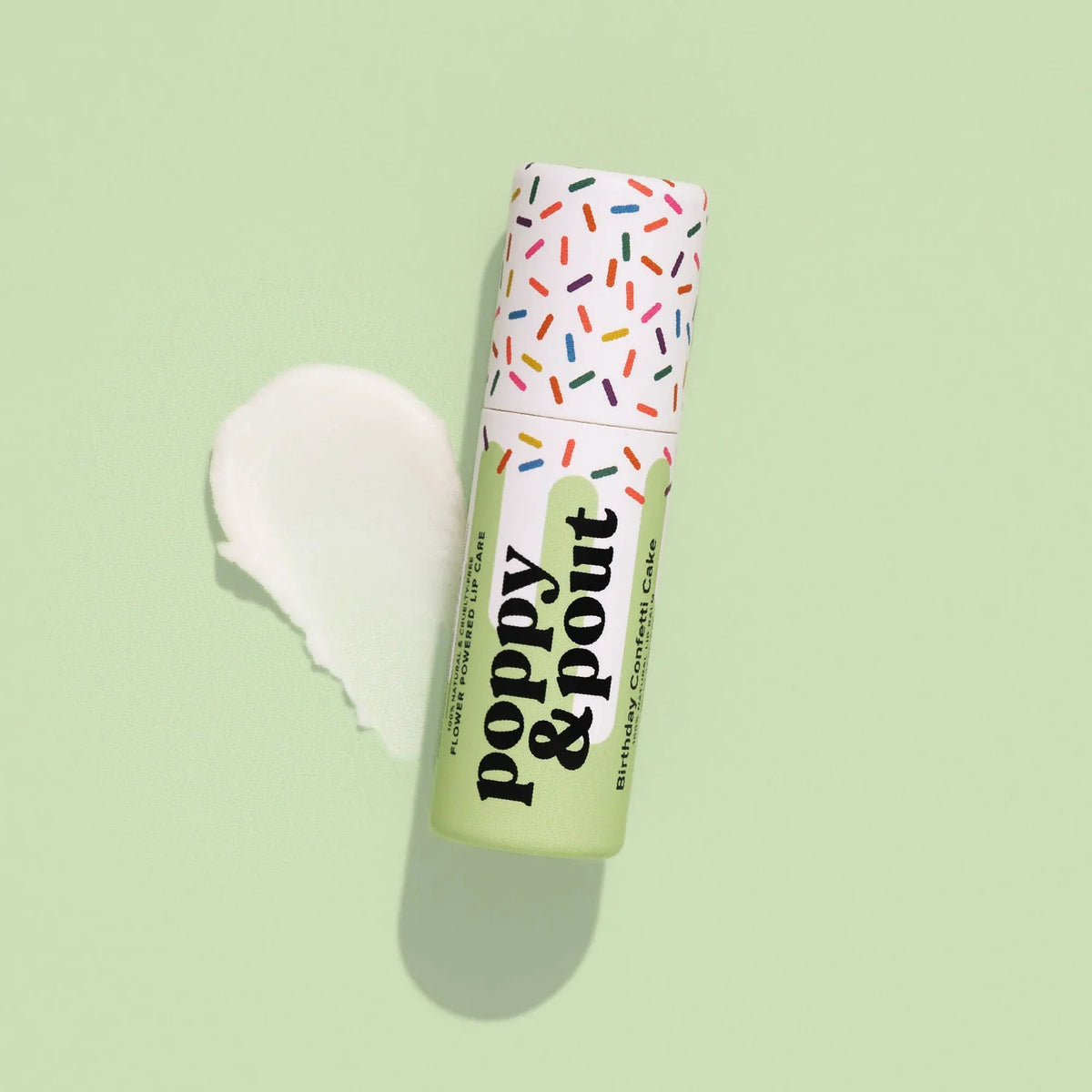 POPPY & POUT BIRTHDAY CONFETTI CAKE LIP BALM GREEN