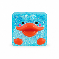 Blue glitter duck squishy cube
