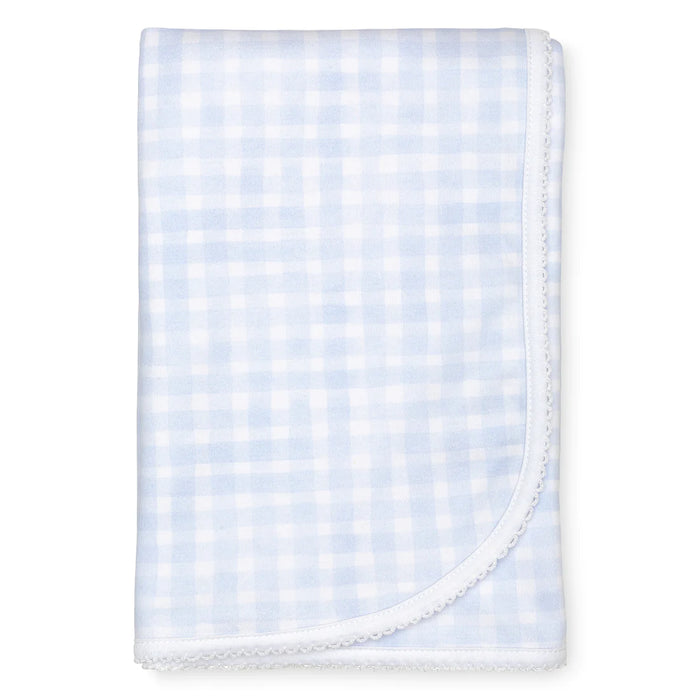 LAVENDER BOW BLUE GINGHAM BLANKET