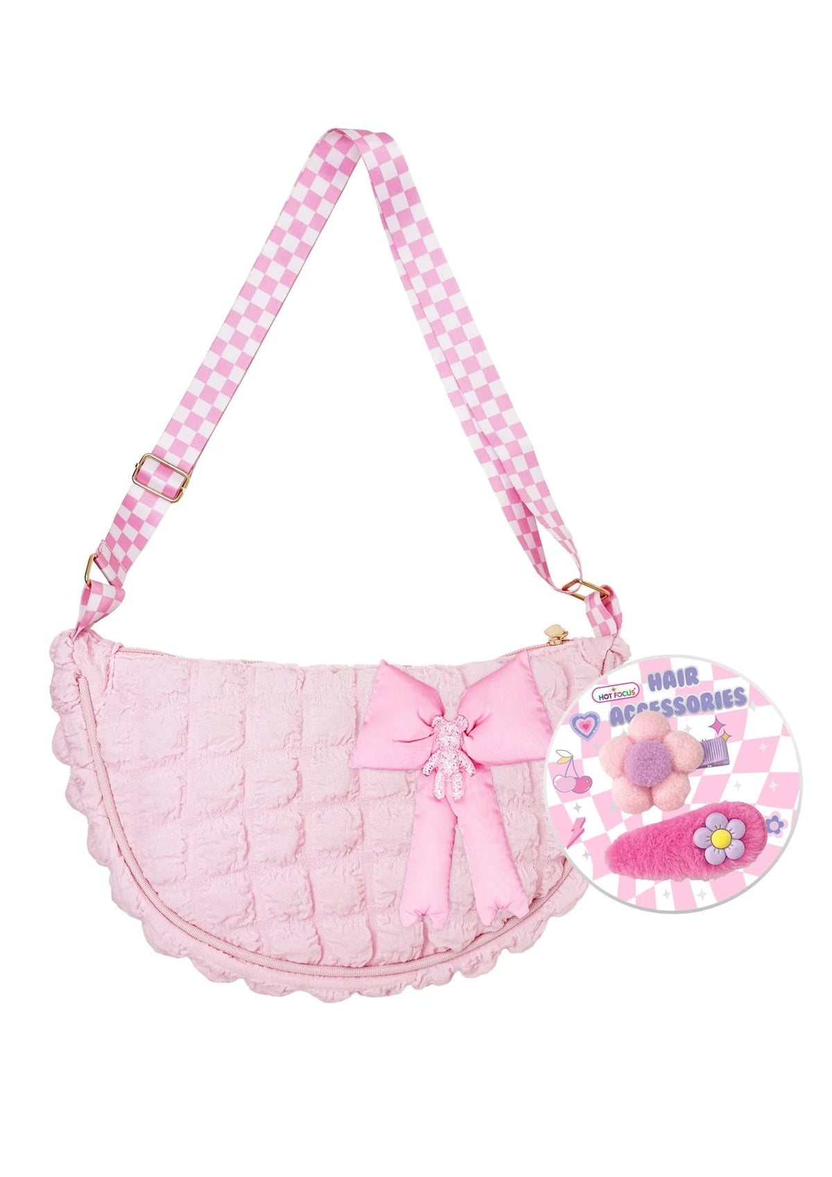 HOT FOCUS BOWTIFUL PUFFER CROSSBODY